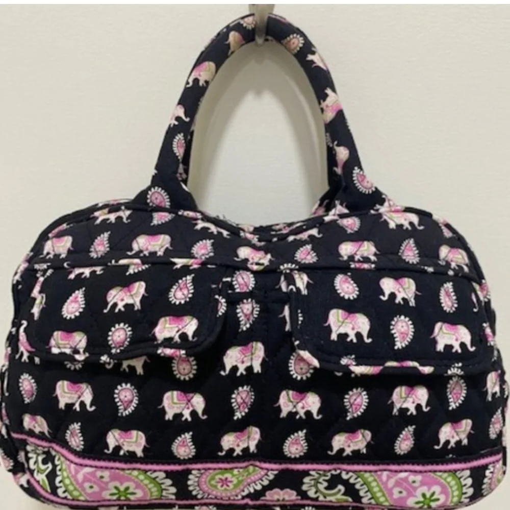 Vera Bradley Retired Pink Elephant Handbag - Picture 1 of 4